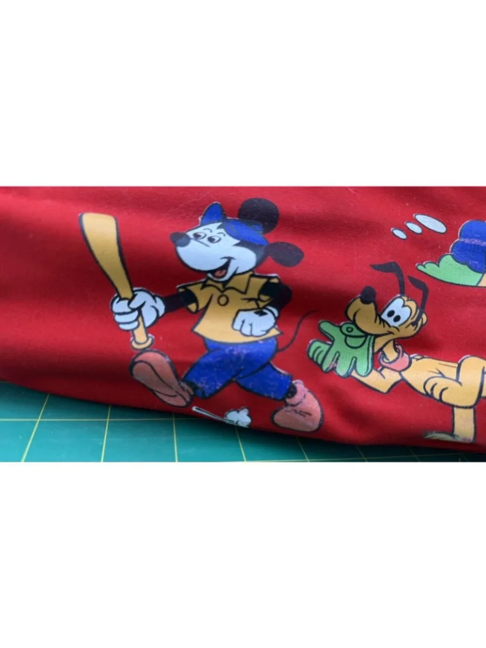 Vintage Walt Disney Productions Mickey Mouse Pluto Nephew Red Duffel Bag
